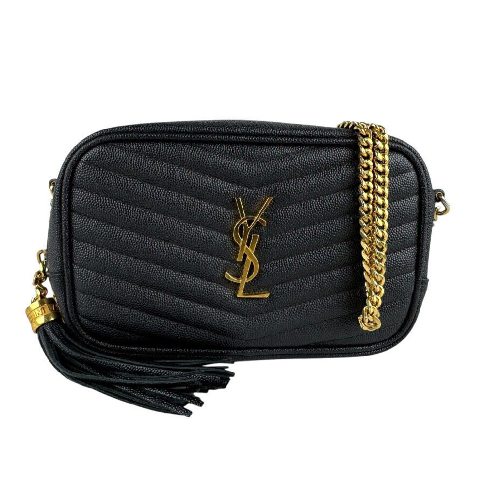 Saint Laurent shoulder bag leather black gold